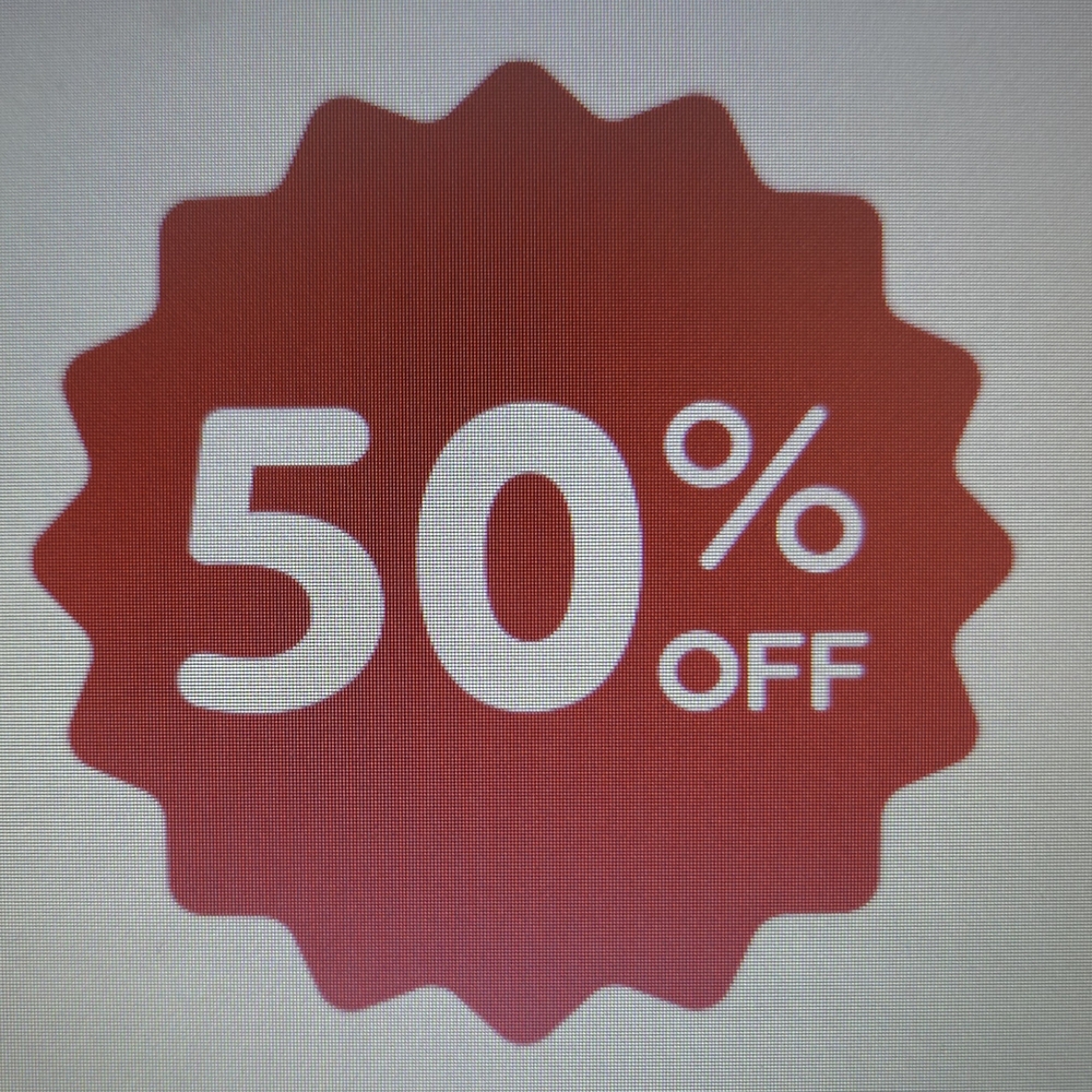 Red 50% Off Sale Sign
